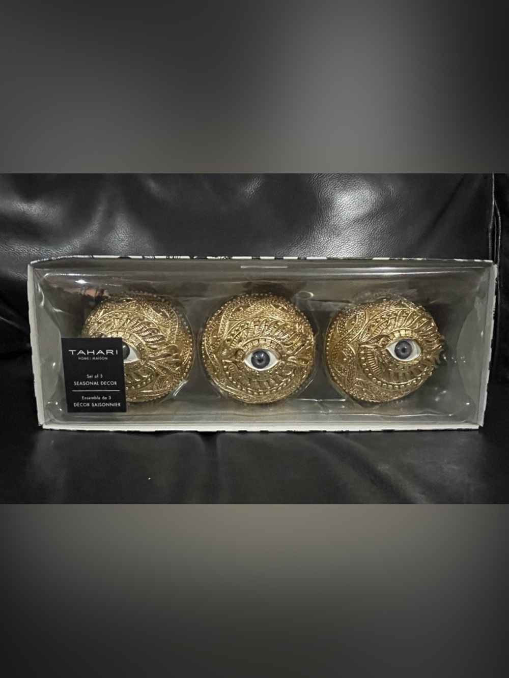 Tahari Gold Evil Eye Decorative Accent Balls